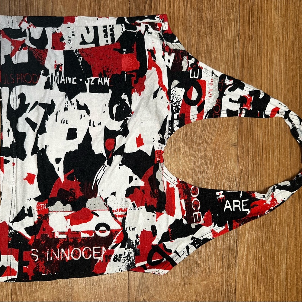 Abstract Red and Black Graphic Print Tank Top
